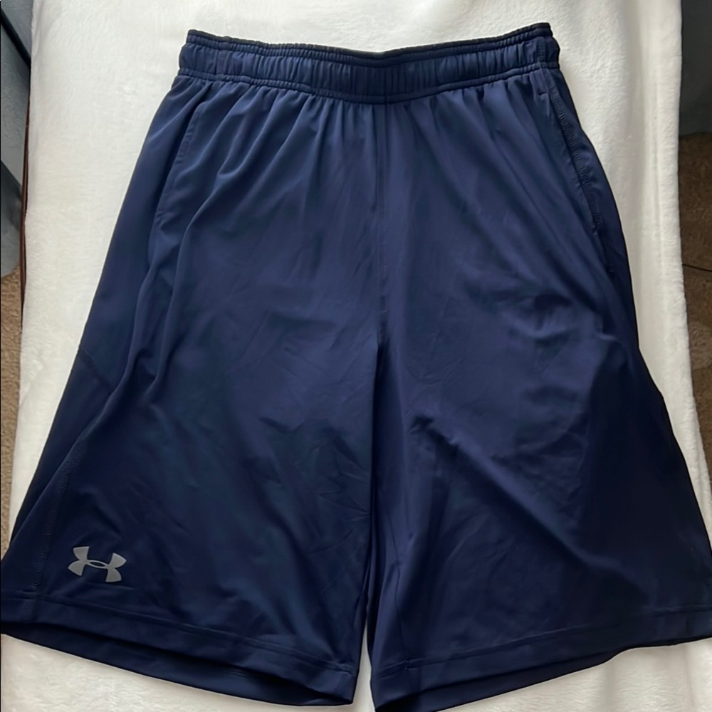 Under Armour Blue Athletic Shorts Moisture-Wicking Performance